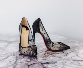 Christian Louboutin Follies Lace 100 Plumeti Heels, New