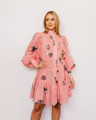 Alemais Cleo Smock Dress for Hire, Front