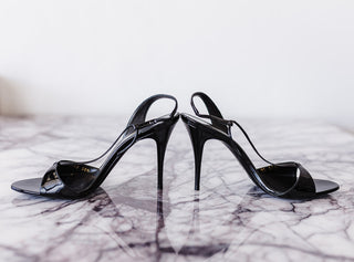 Saint Laurent Anouk Patent Leather Slingback Sandals