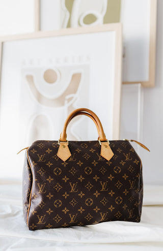 Louis Vuitton Speedy 30 Bag in Very Good Used Condition. LV Monogram close up